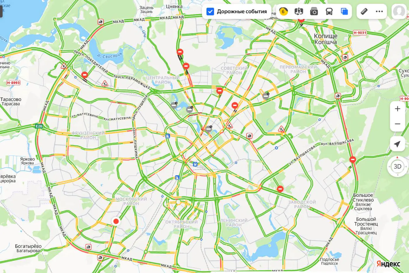 В Минске введут ограничения движения из-за мероприятий – список улиц