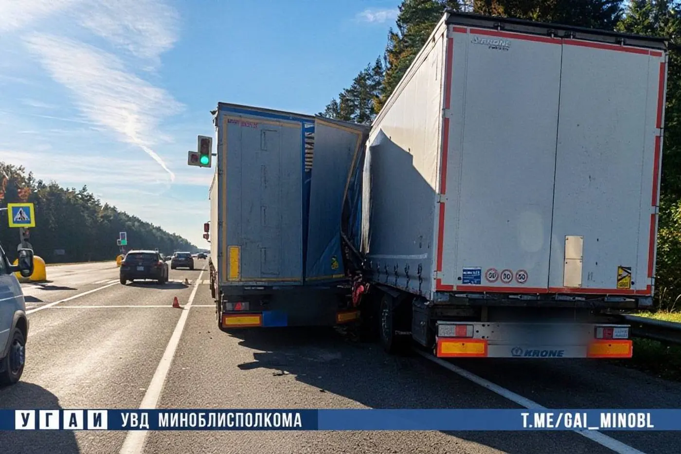 Движение по М1 в сторону Бреста затруднено из-за ДТП